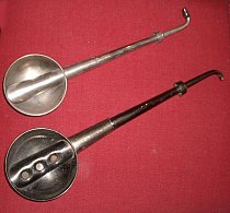 Pair of banjo type ear trumpets