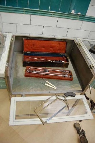 Antique Surgical Instruments in the Operating Theater Film Set