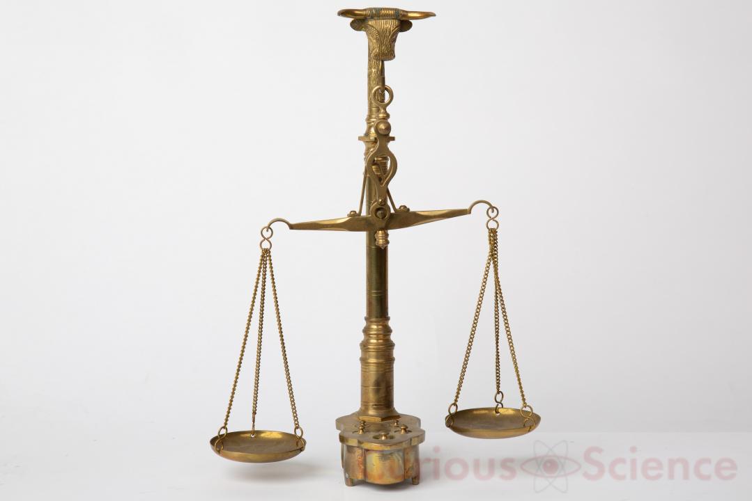 Solid Brass/Wood Small Weighing Scale With Some Weights Greats