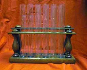 Antique Tiered Double Test Tube Rack 