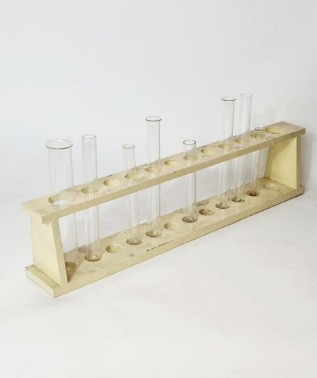 Painted Wooden Test Tube Rack + Tubes