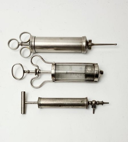 Large Stainless Steel/Glass Syringe