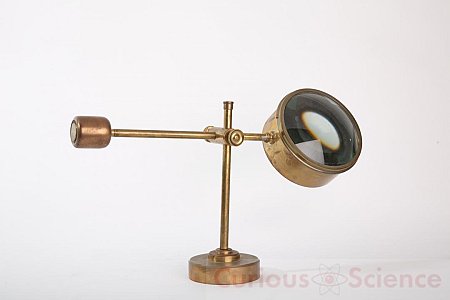 Scientific, Instrument, Magnifying Glass on Candle Stand, Brass