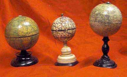Set Of Antique Miniature Globes