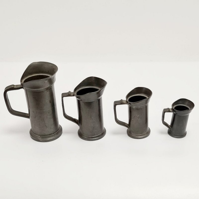 Set Of Pewter Liquid Measures