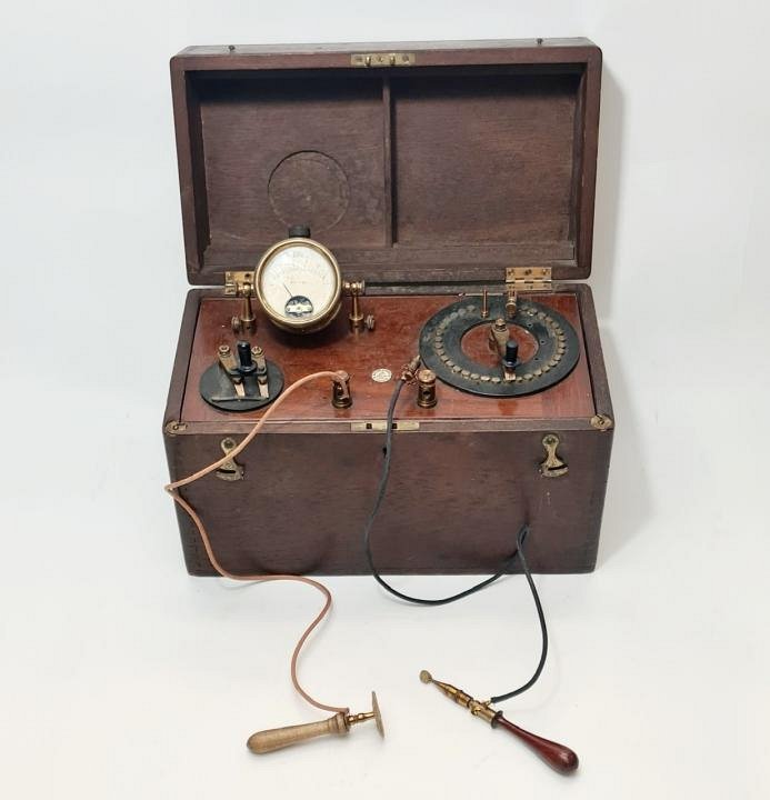 Ectonustim 3 ECT machine with scalp electrodes, English, 1958-1965